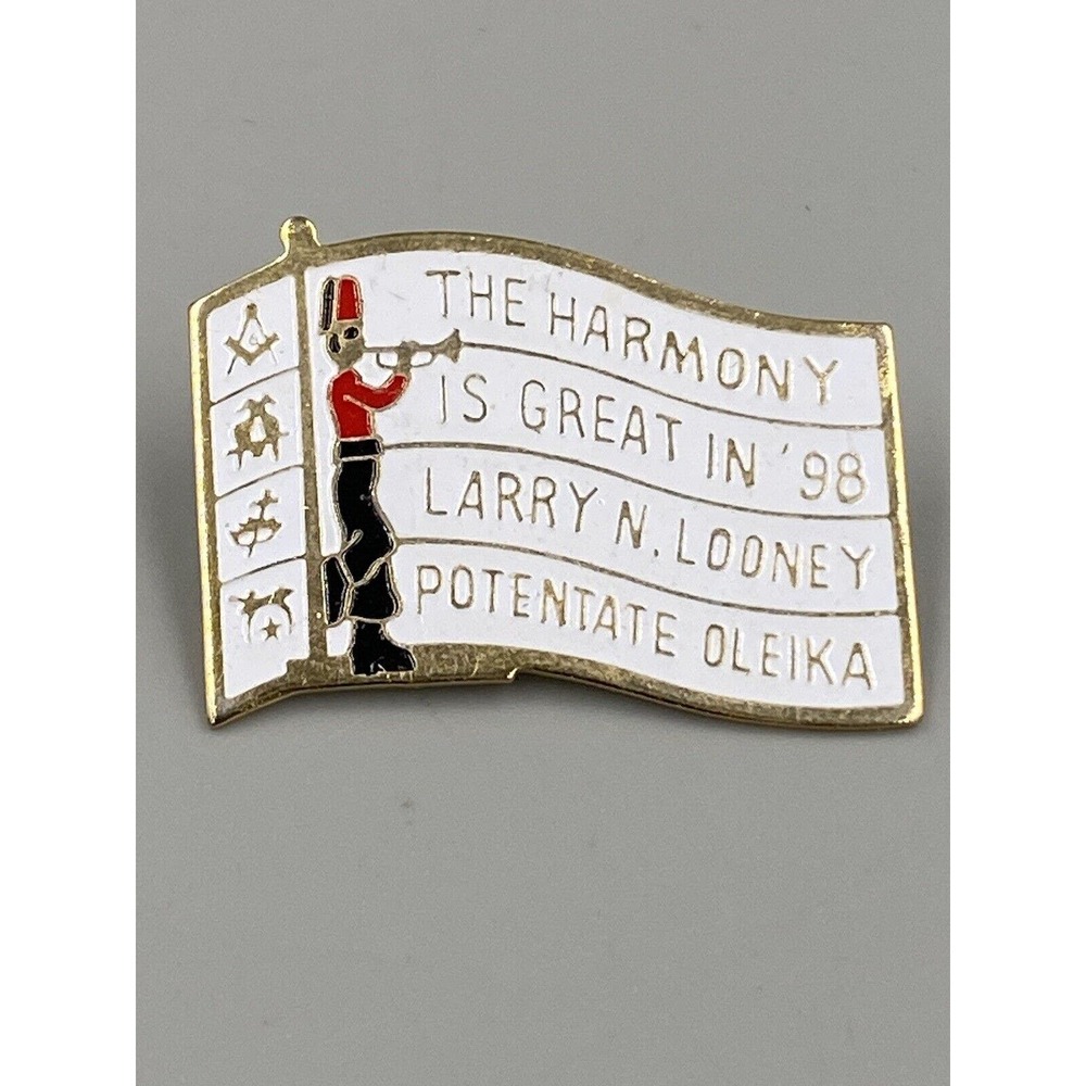 VTG Potentate Oleika Harmony Is Great In 98 Larry Looney Lapel Pin Brooch